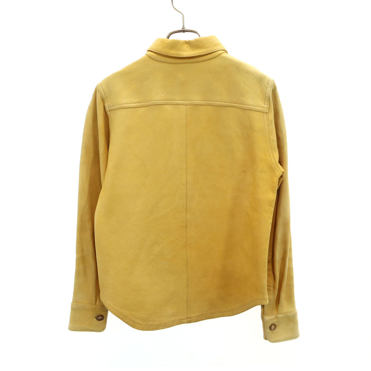 A.P.C. アーペーセー フランス製 長袖 ディアスキン レザー シャツ M イエロー レディース