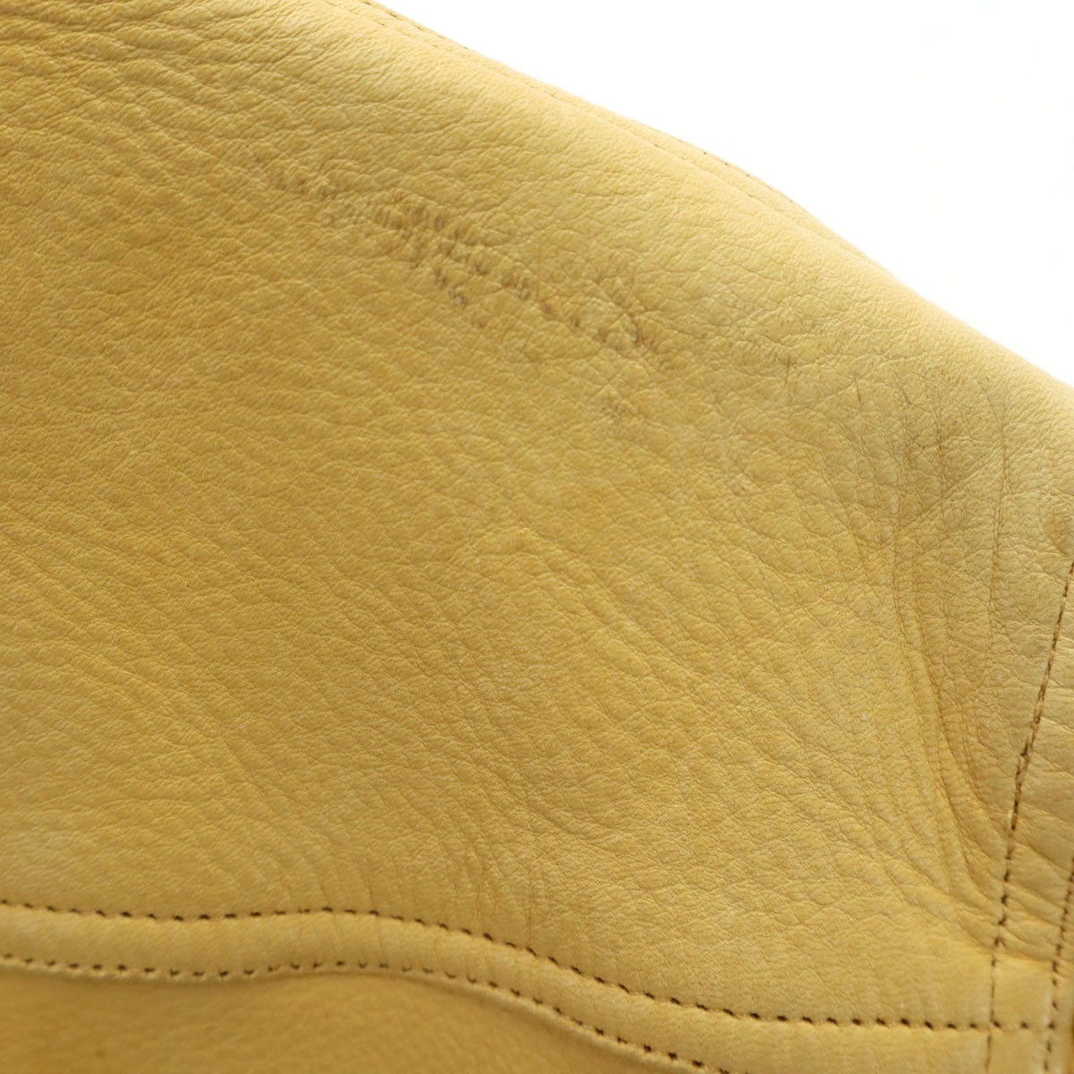 A.P.C. アーペーセー フランス製 長袖 ディアスキン レザー シャツ M イエロー レディース