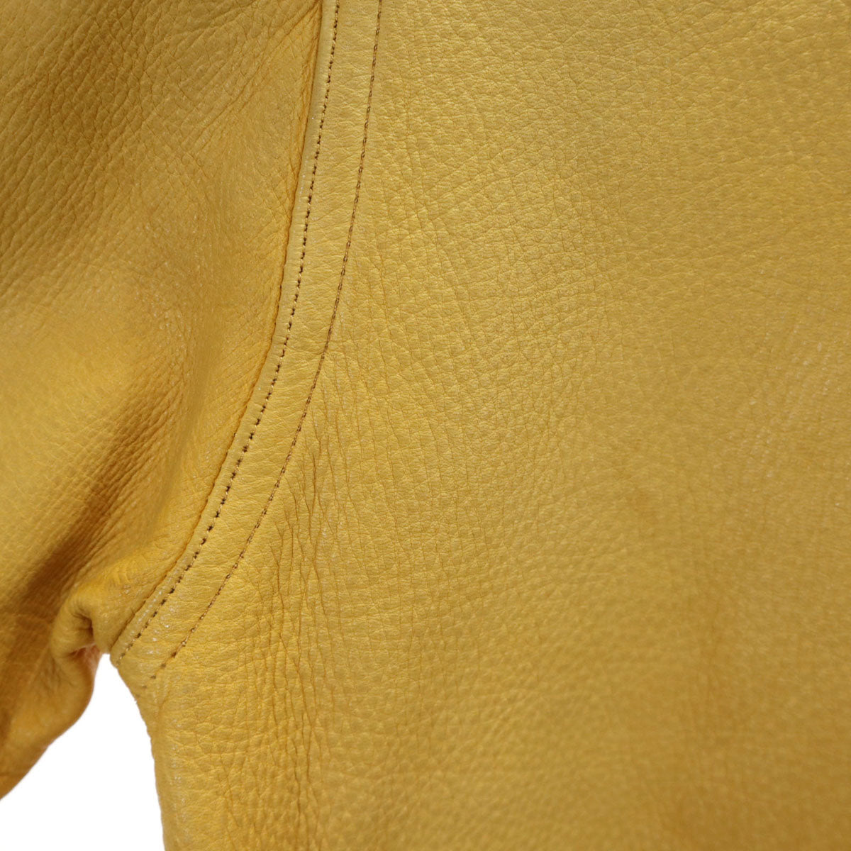 A.P.C. アーペーセー フランス製 長袖 ディアスキン レザー シャツ M イエロー レディース