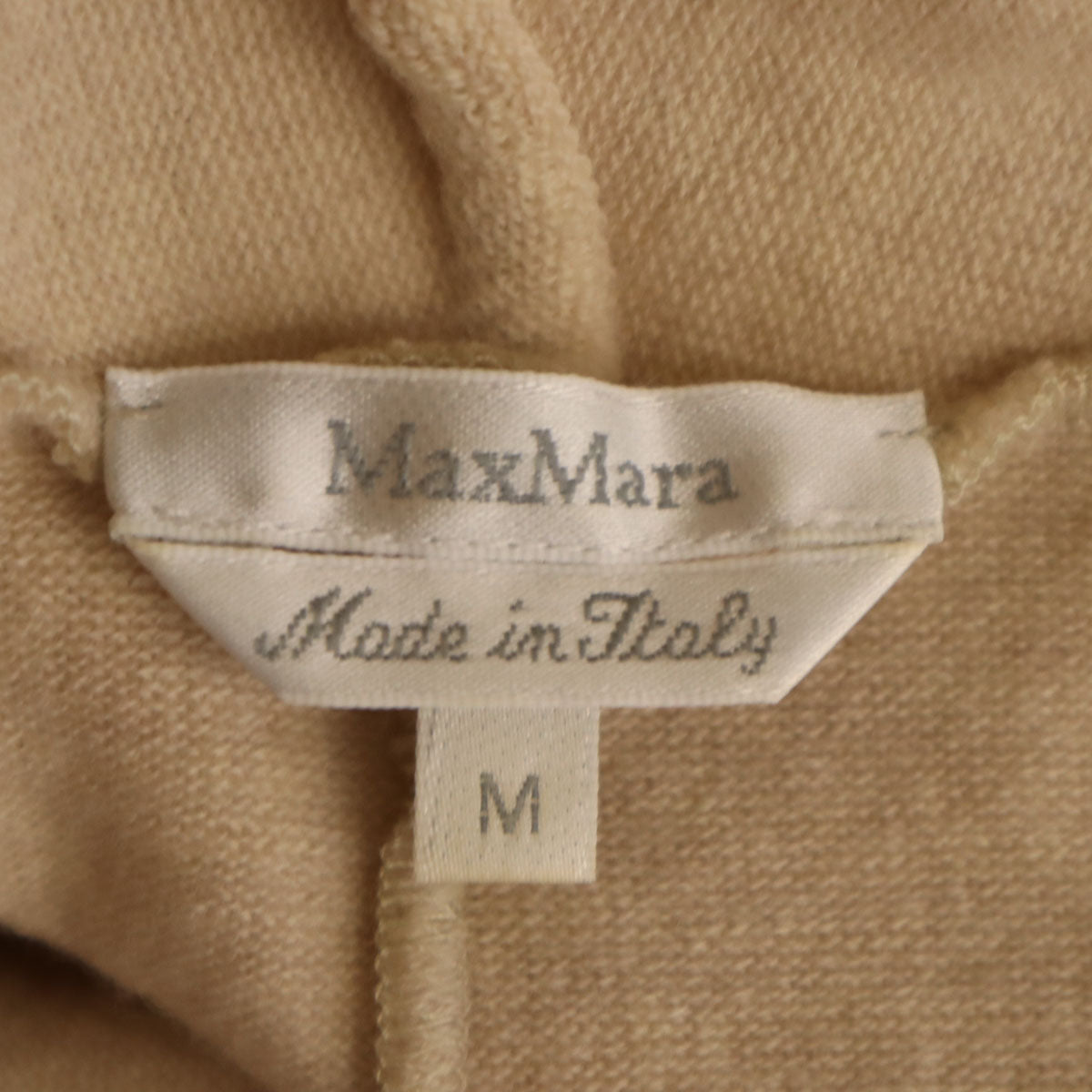 MAX MARA マックスマーラ イタリア製 ウールブレンド 7分袖 Vネック セーター M ベージュ系 レディース