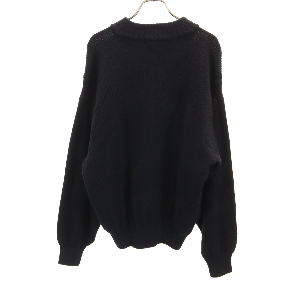 LANVIN ランバン 80s 90s ウール オールド 長袖 ニットカーディガン 48 ブラック STUDIO レディース