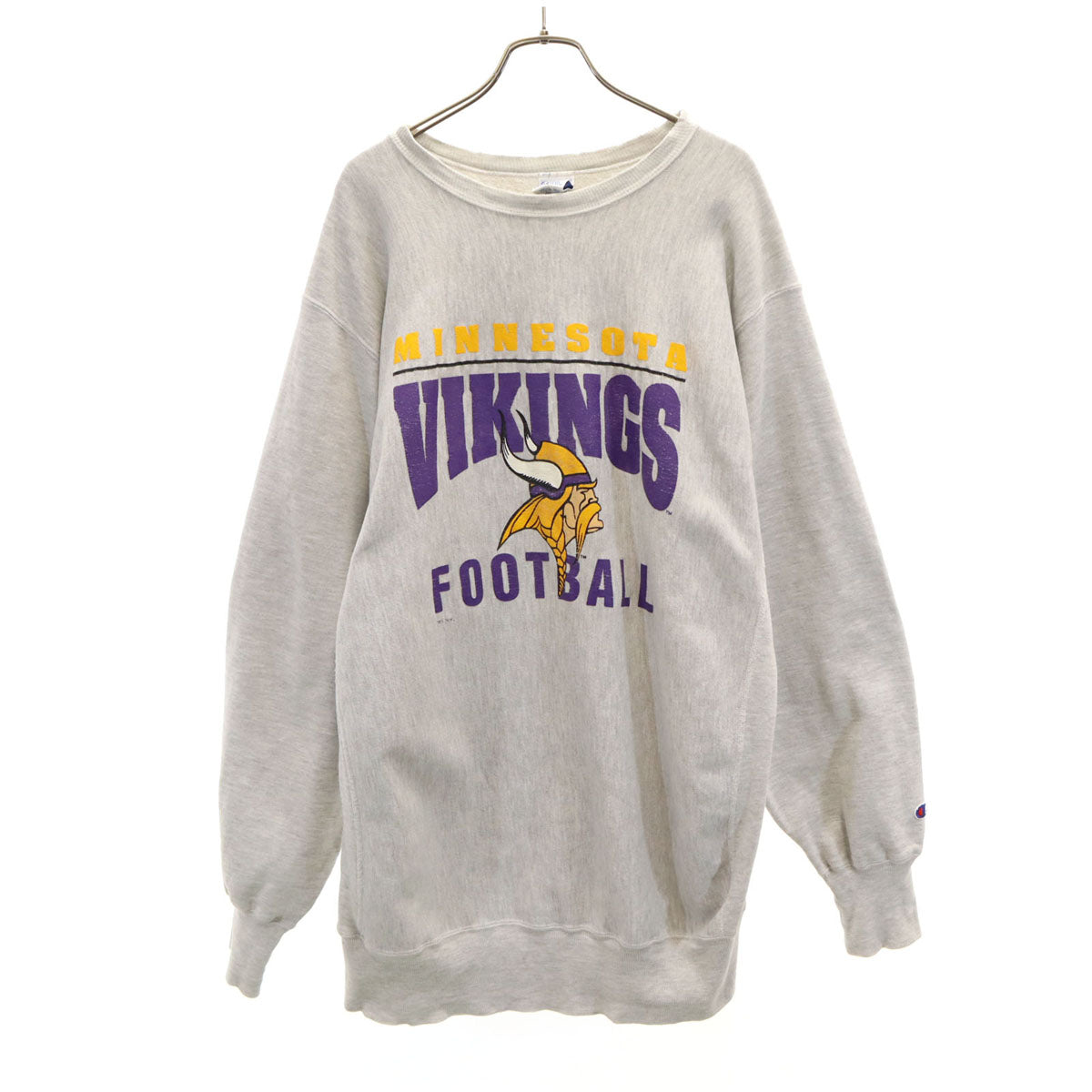 Champion チャンピオン 90s 00s オールド メキシコ製 刺繍タグ NFL ミネソタ・バイキングス 長袖 リバースウィーブ スウェット トレーナー XXL グレー メンズ