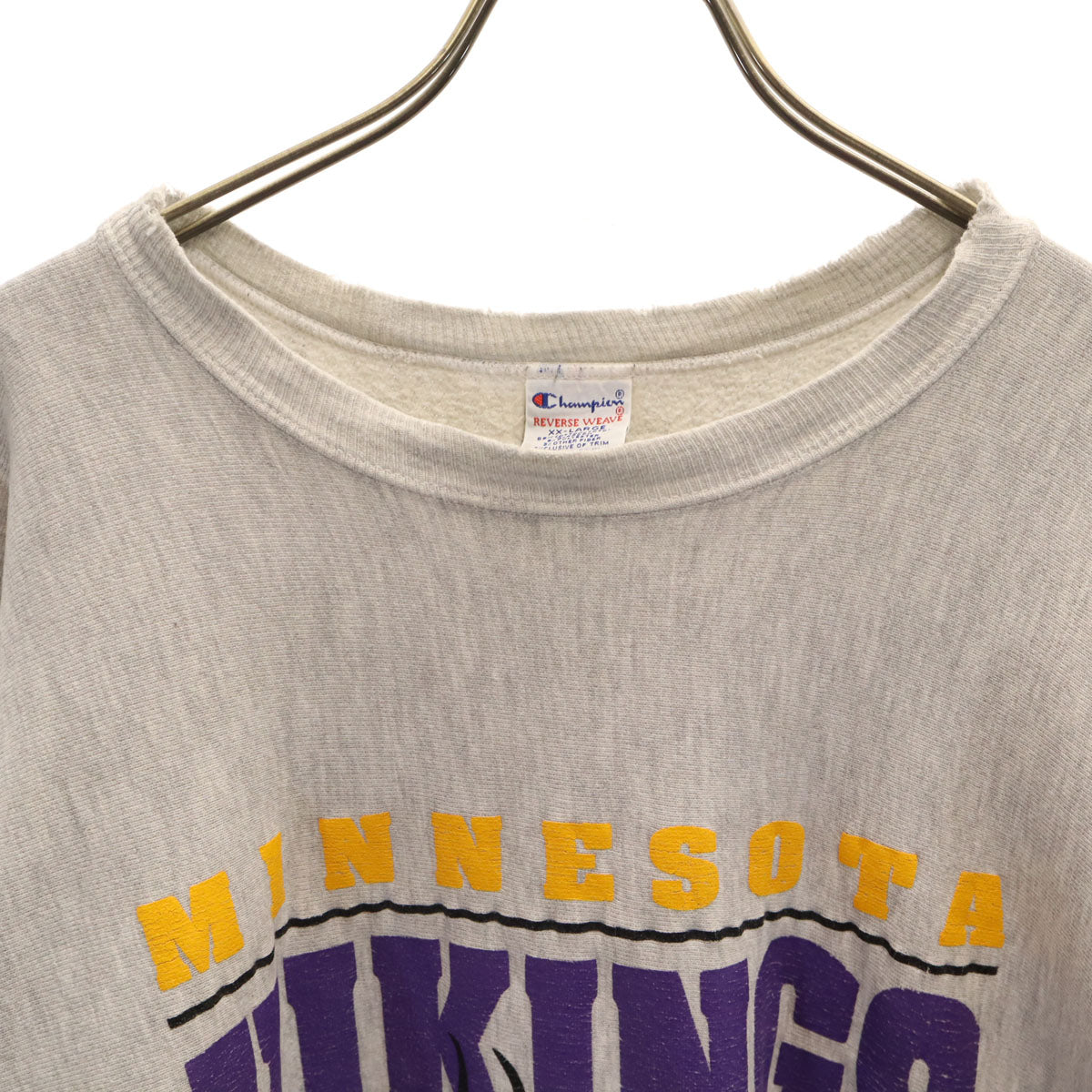 Champion チャンピオン 90s 00s オールド メキシコ製 刺繍タグ NFL ミネソタ・バイキングス 長袖 リバースウィーブ スウェット トレーナー XXL グレー メンズ