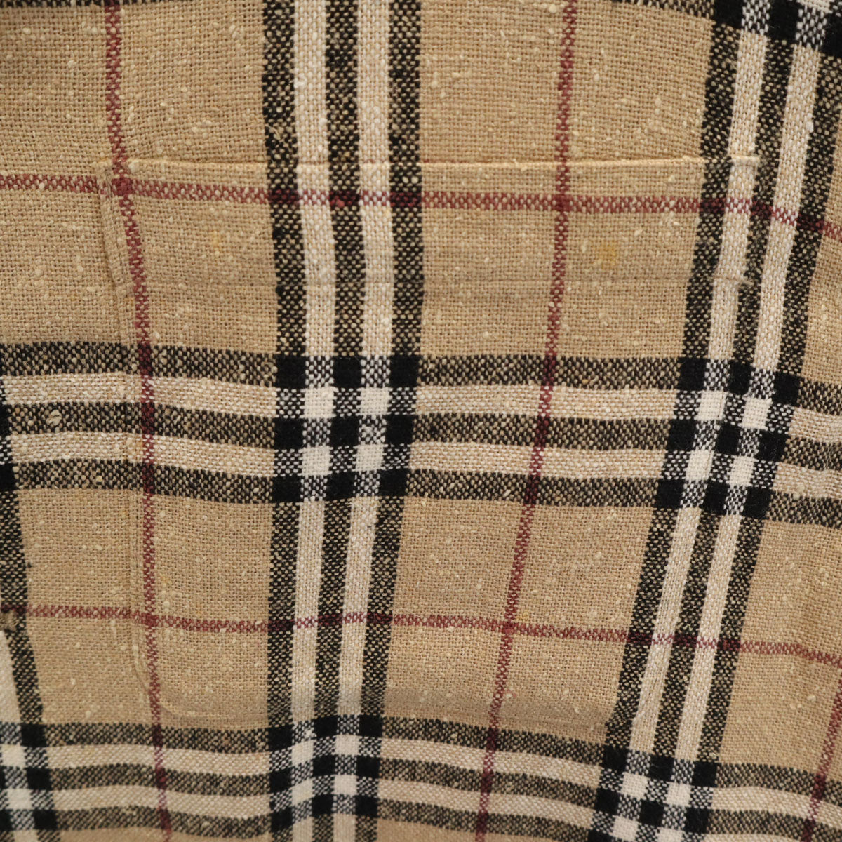 BURBERRY LONDON バーバリーロンドン 日本製 リネンブレンド ノバチェック シャツジャケット LL ベージュ 三陽商会 メンズ