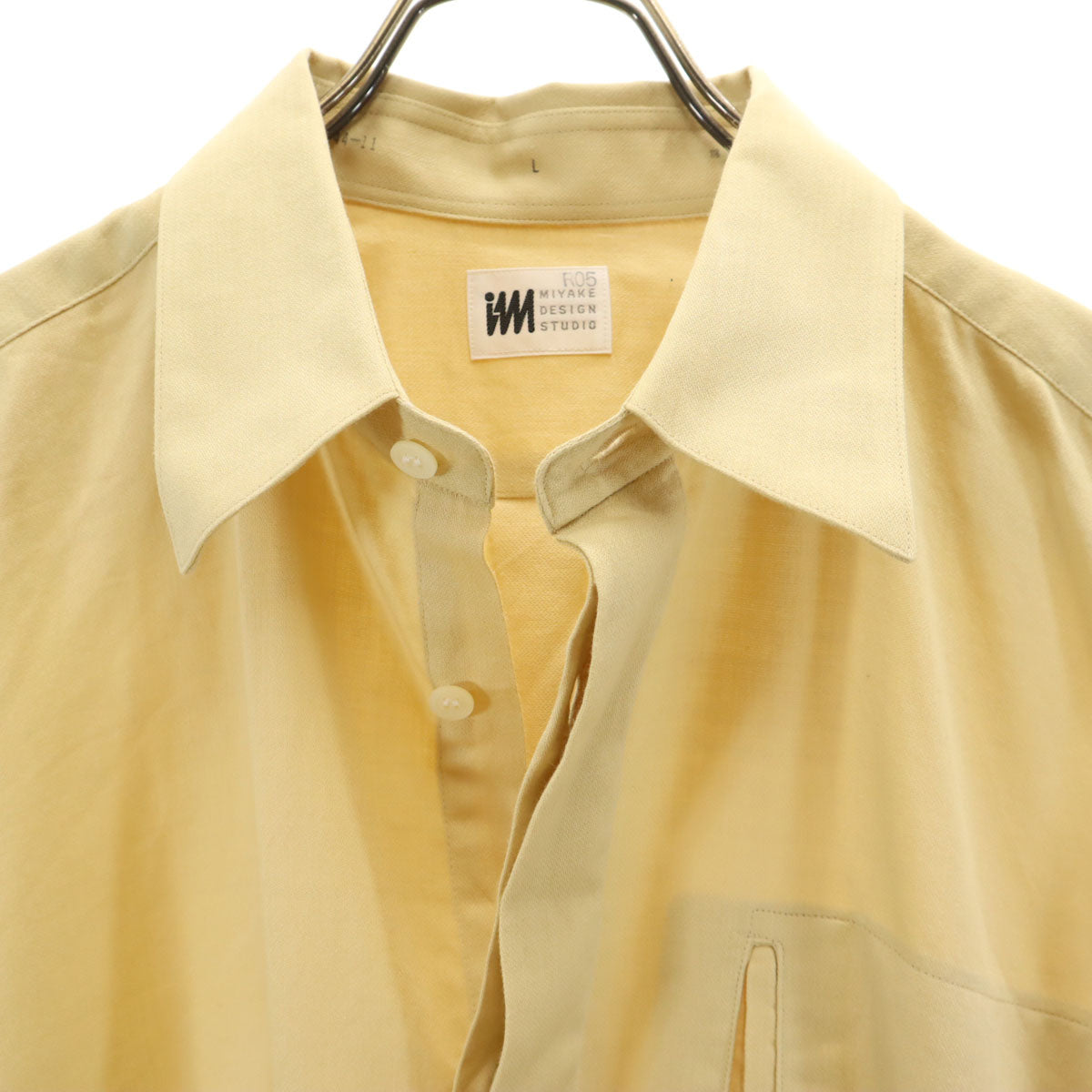 MIYAKE DESIGN STUDIO ミヤケデザインスタジオ 90s 日本製 オールド 長袖 シャツ L ベージュ イッセイミヤケ 比翼 メンズ