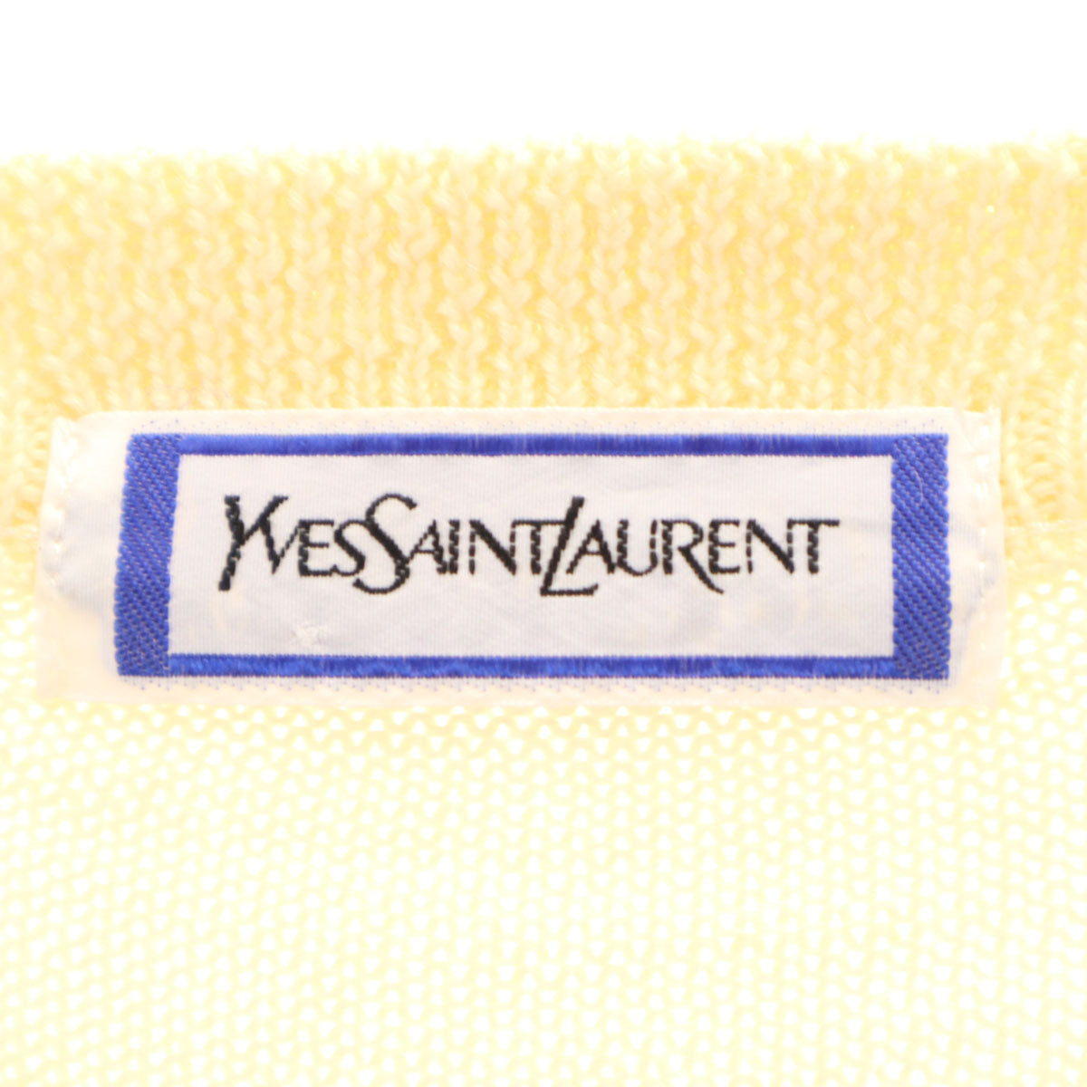 YVES SAINT LAURENT イヴサンローラン 90s オールド 長袖 Vネック セーター L 生成り ニット レディース