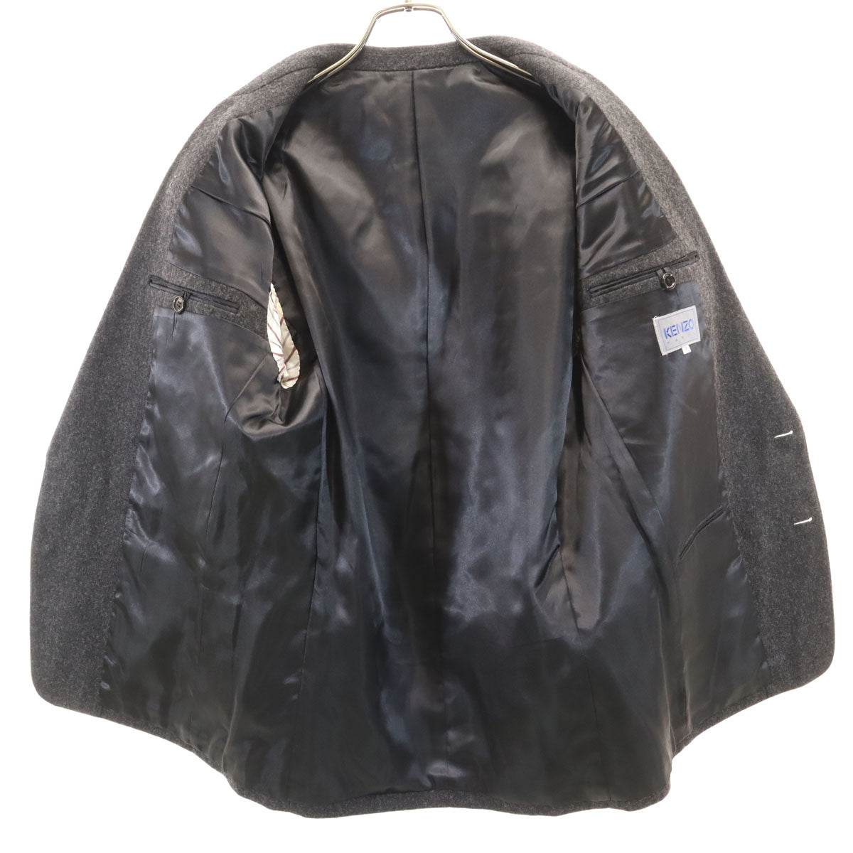 KENZO ケンゾー 80s 90s 日本製 オールド テーラードジャケット 0 チャコールグレー メンズ