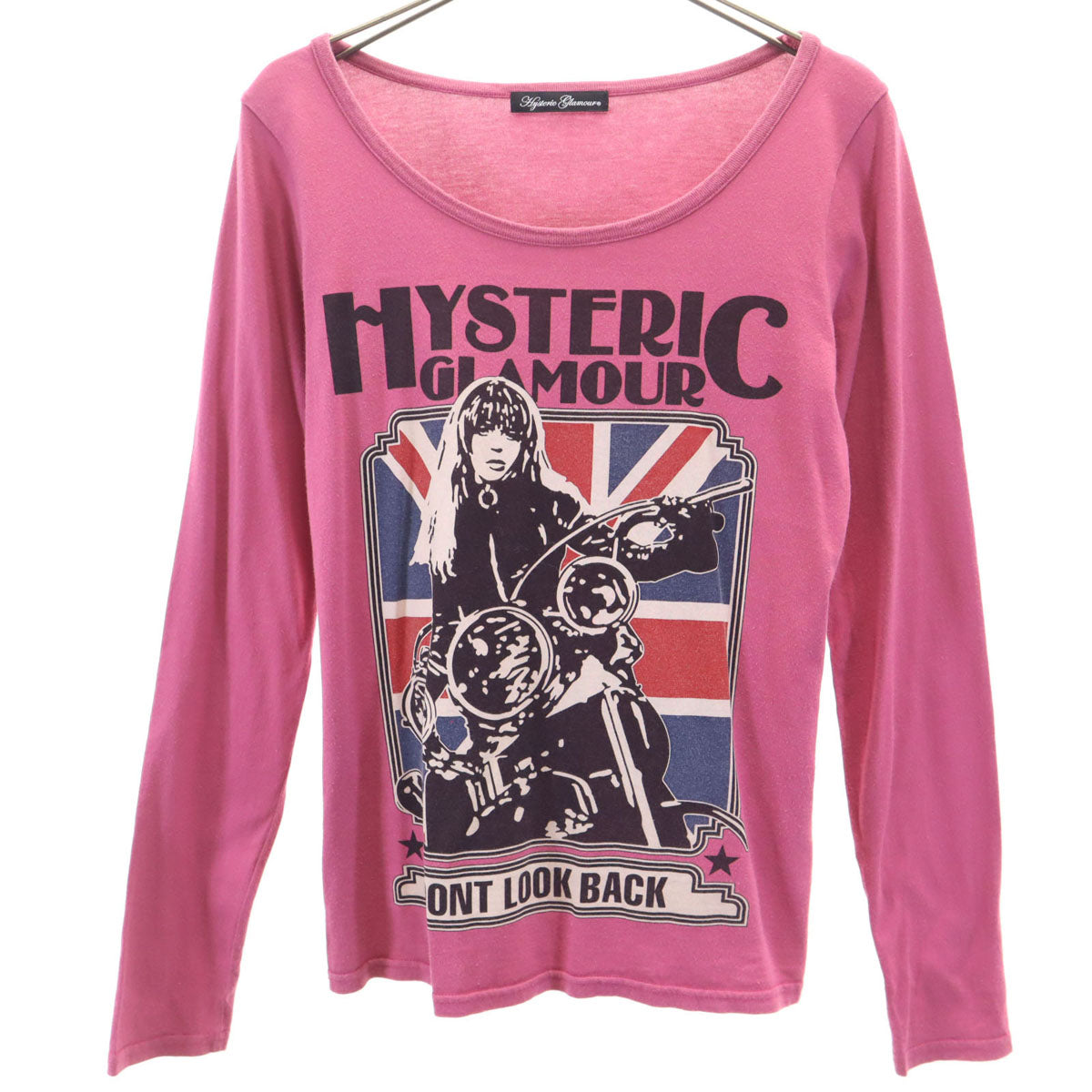 HYSTERIC GLAMOUR ヒステリックグラマー 日本製 長袖 Tシャツ FREE ピンク ロンT レディース