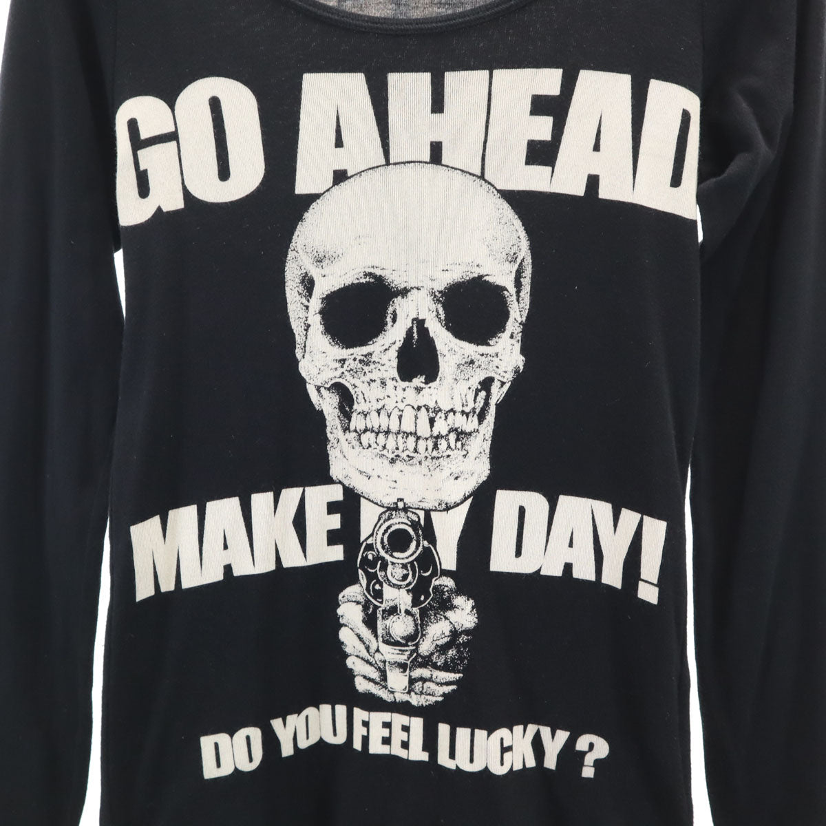 HYSTERIC GLAMOUR ヒステリックグラマー 日本製 スカル 長袖 Tシャツ FREE ブラック ロンT レディース