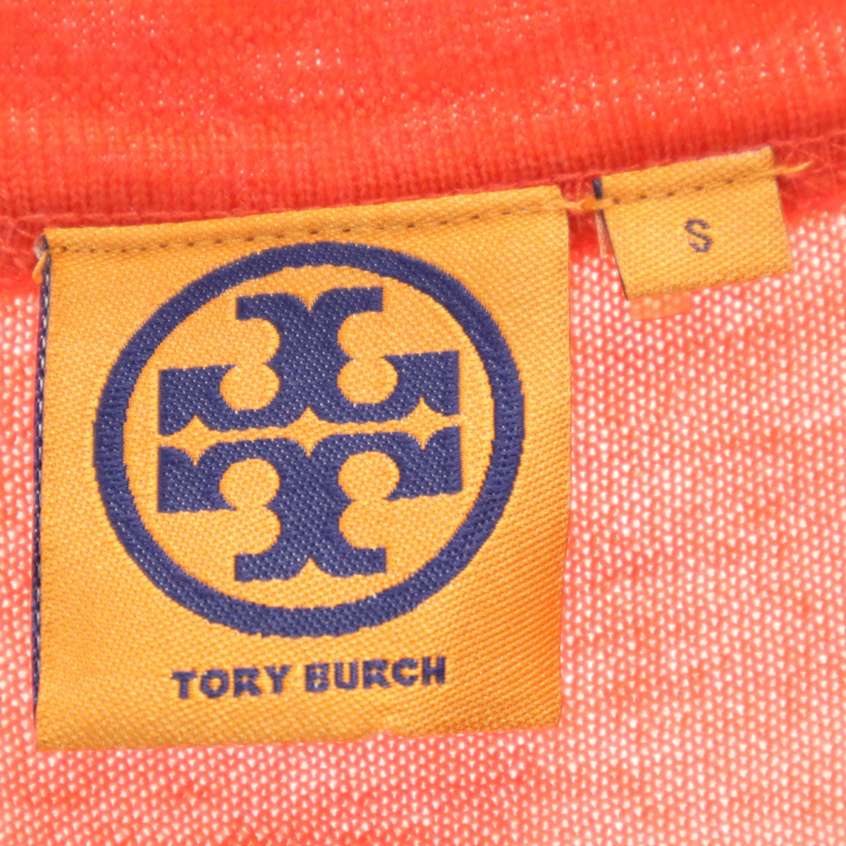 Tory Burch トリーバーチ 長袖 Vネック ニットカーディガン S 朱色 レディース
