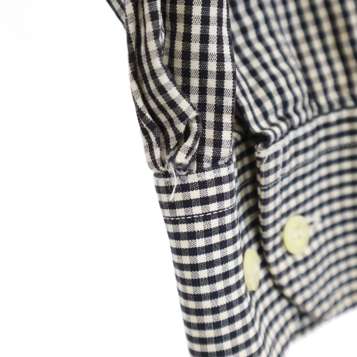 FENDI フェンディ チェック柄 長袖 ボタンダウンシャツ 40 ブラック メンズ