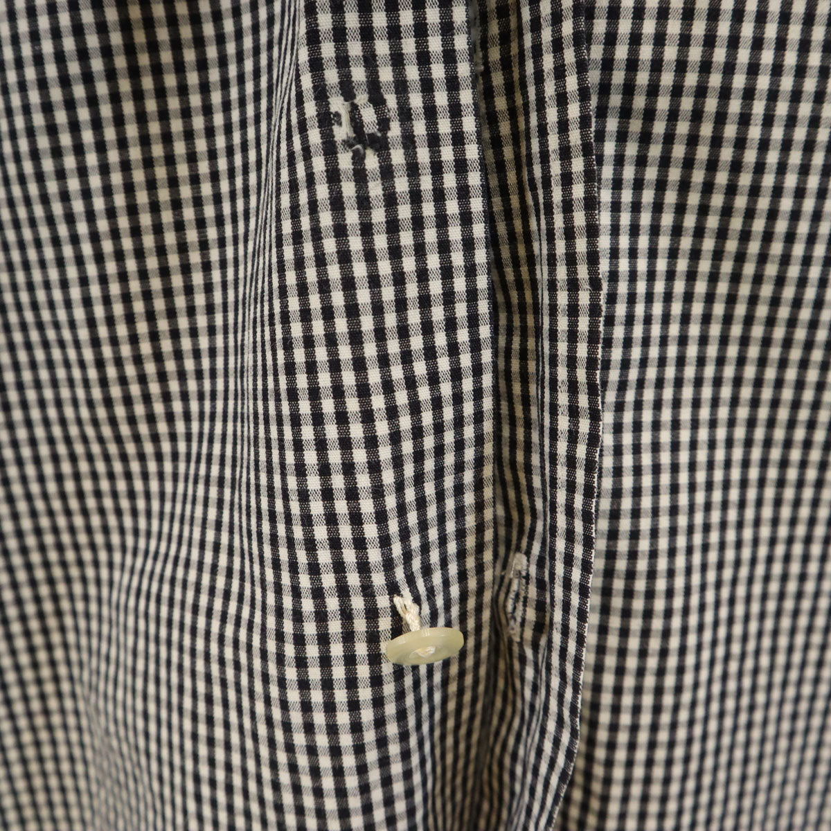FENDI フェンディ チェック柄 長袖 ボタンダウンシャツ 40 ブラック メンズ