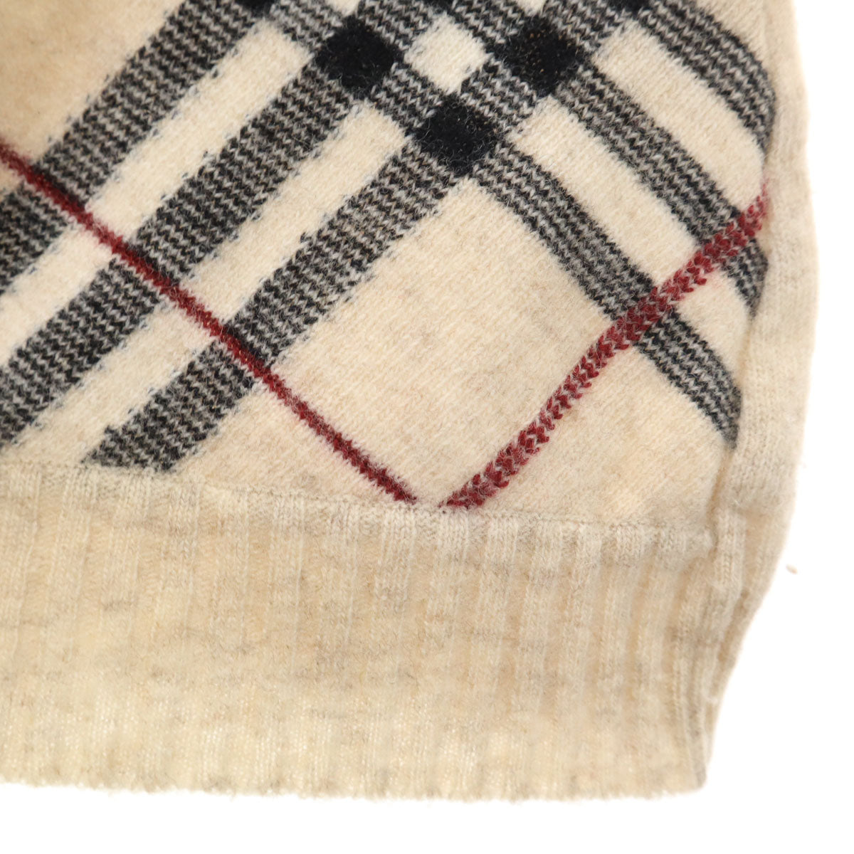 BURBERRY LONDON BLUE LABEL バーバリー ロンドン ブルーレーベル チェック柄 長袖 セーター M ベージュ 三陽商会 ニット レディース