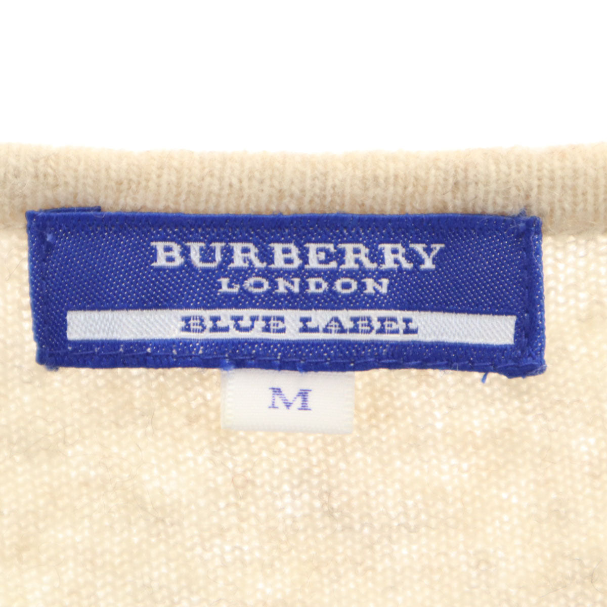 BURBERRY LONDON BLUE LABEL バーバリー ロンドン ブルーレーベル チェック柄 長袖 セーター M ベージュ 三陽商会 ニット レディース