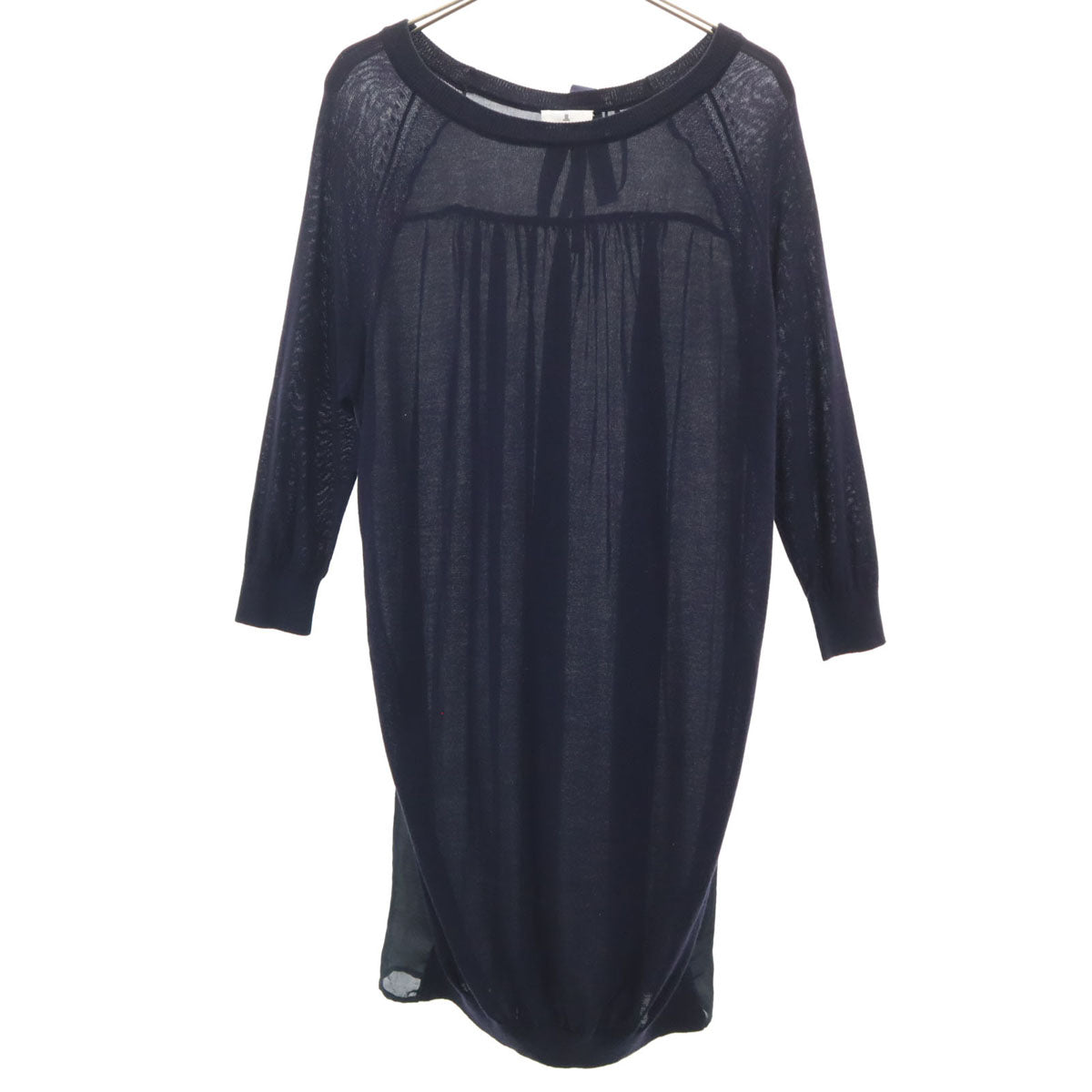LANVIN en Bleu ランバンオンブルー 長袖 ニット ワンピース 38 ネイビー レディース