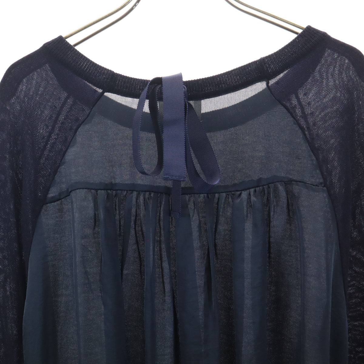 LANVIN en Bleu ランバンオンブルー 長袖 ニット ワンピース 38 ネイビー レディース