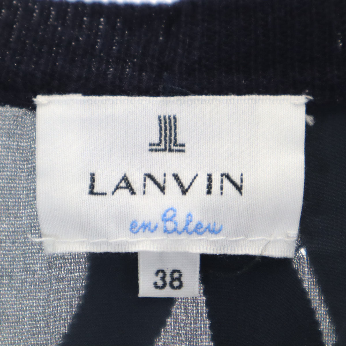 LANVIN en Bleu ランバンオンブルー 長袖 ニット ワンピース 38 ネイビー レディース