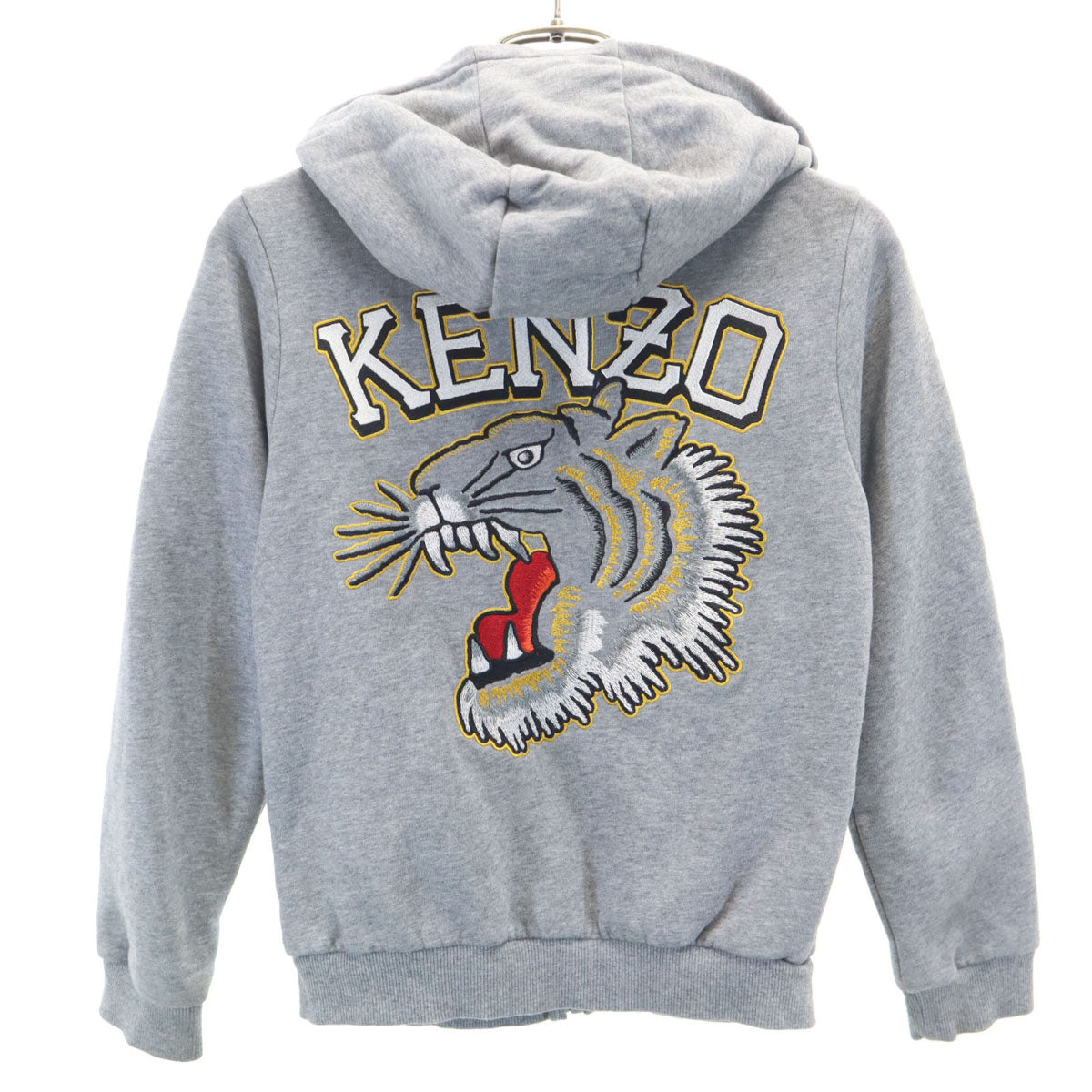KENZO ケンゾー タイガー刺繍 長袖 スウェット ジップパーカー 10A グレー 裏起毛 キッズ