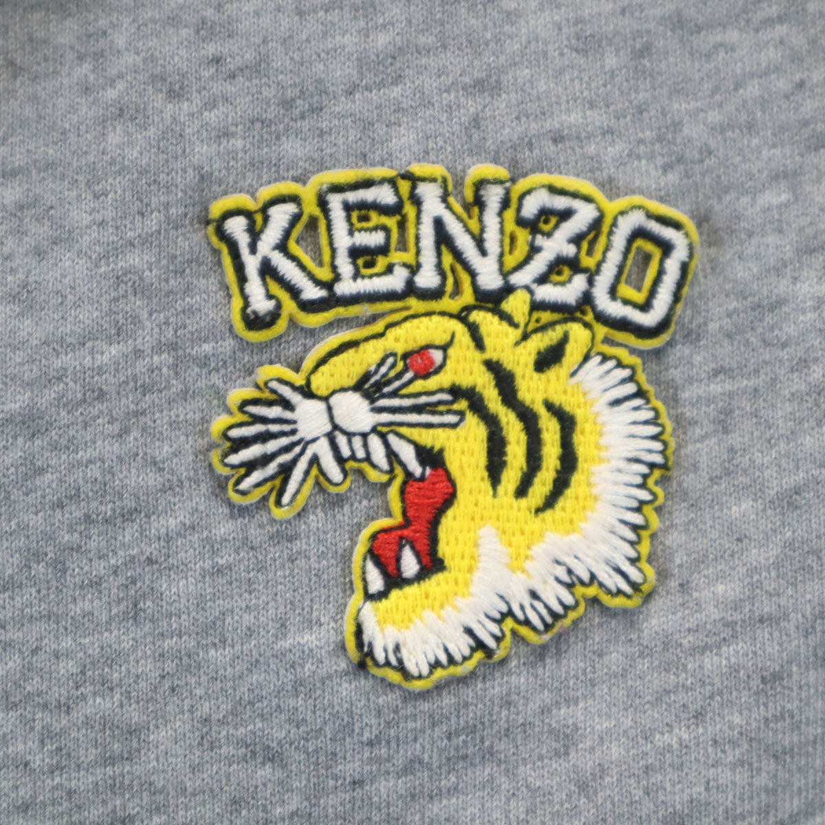 KENZO ケンゾー タイガー刺繍 長袖 スウェット ジップパーカー 10A グレー 裏起毛 キッズ