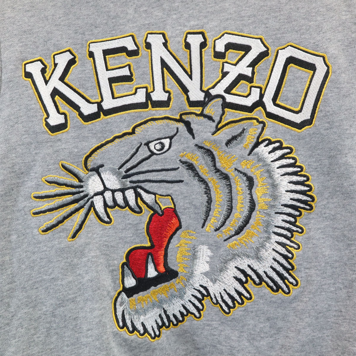 KENZO ケンゾー タイガー刺繍 長袖 スウェット ジップパーカー 10A グレー 裏起毛 キッズ