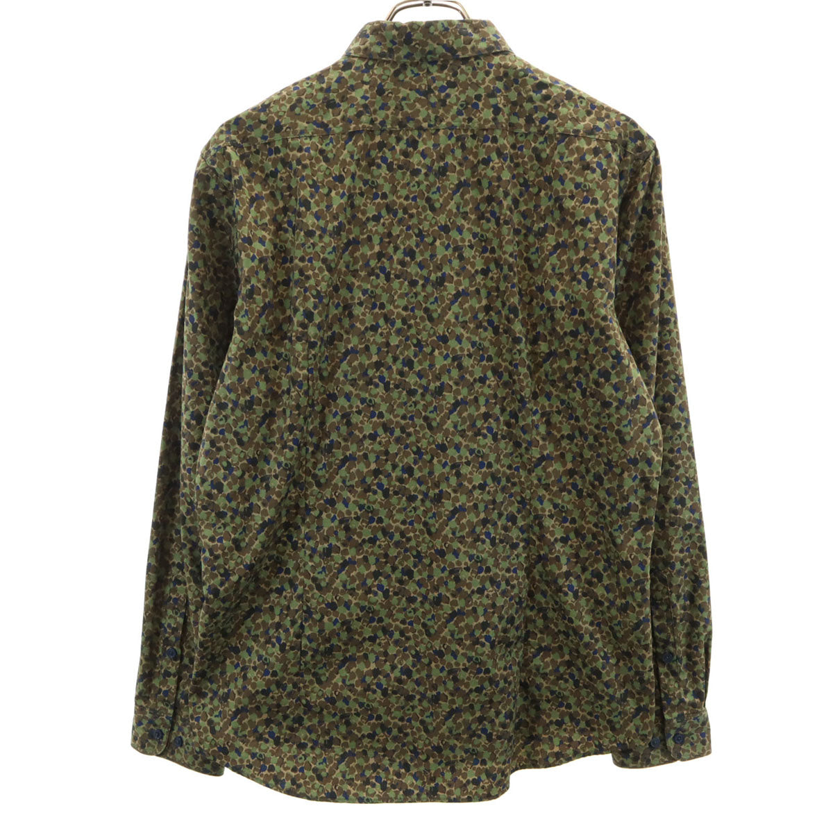 BURBERRY BLACK LABEL バーバリーブラックレーベル 総柄 長袖 コットンシャツ 3 カーキ 三陽商会 メンズ