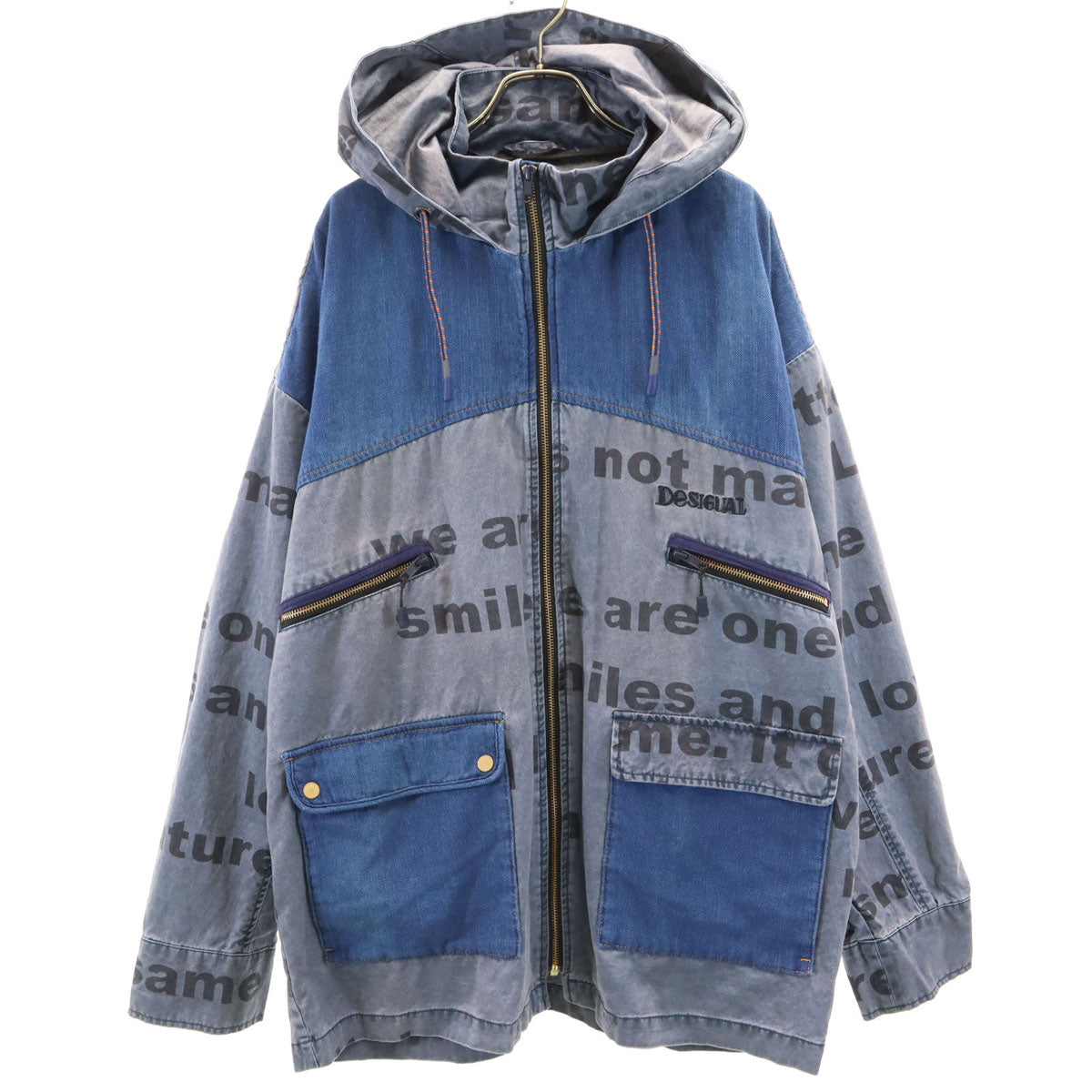 Desigual デシグアル ハイブリッド デニムジャケット L ブルー系 メンズ