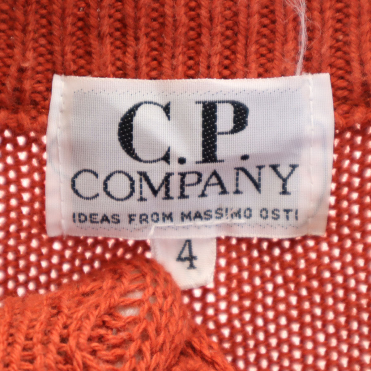 C.P.Company シーピーカンパニー 日本製 長袖 Vネック ニット 4 レンガ色 セーター メンズ