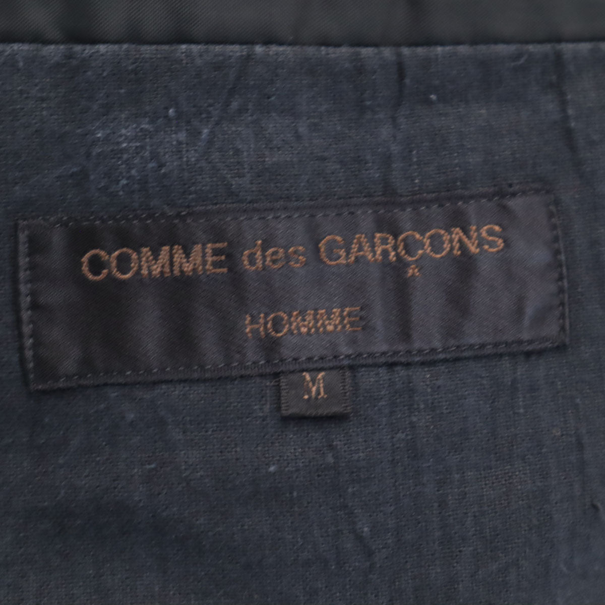 COMME des GARCONS HOMME コムデギャルソンオム 80s 90s 日本製 リネンブレンド オールド テーラードジャケット M ブラック メンズ