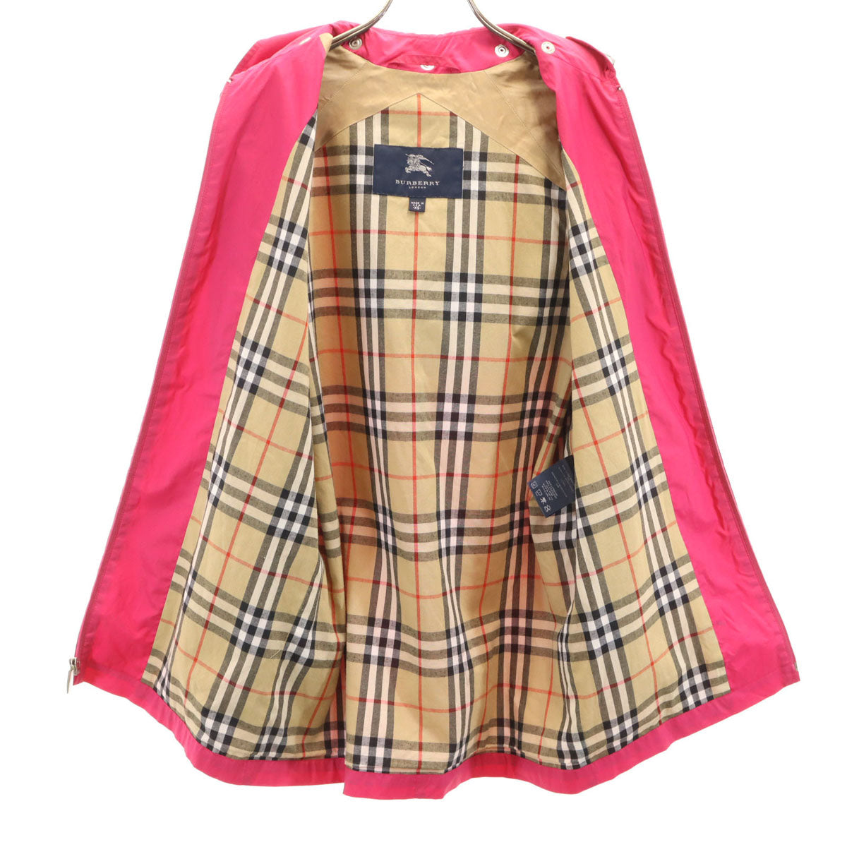 BURBERRY LONDON バーバリーロンドン USA製 フードジャケット XS ピンク レディース