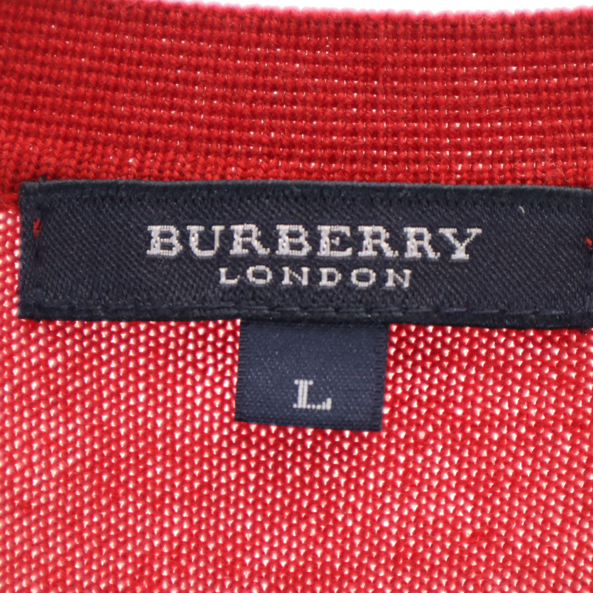 BURBERRY LONDON バーバリーロンドン Vネック ニットベスト L レッド 三陽商会 メンズ