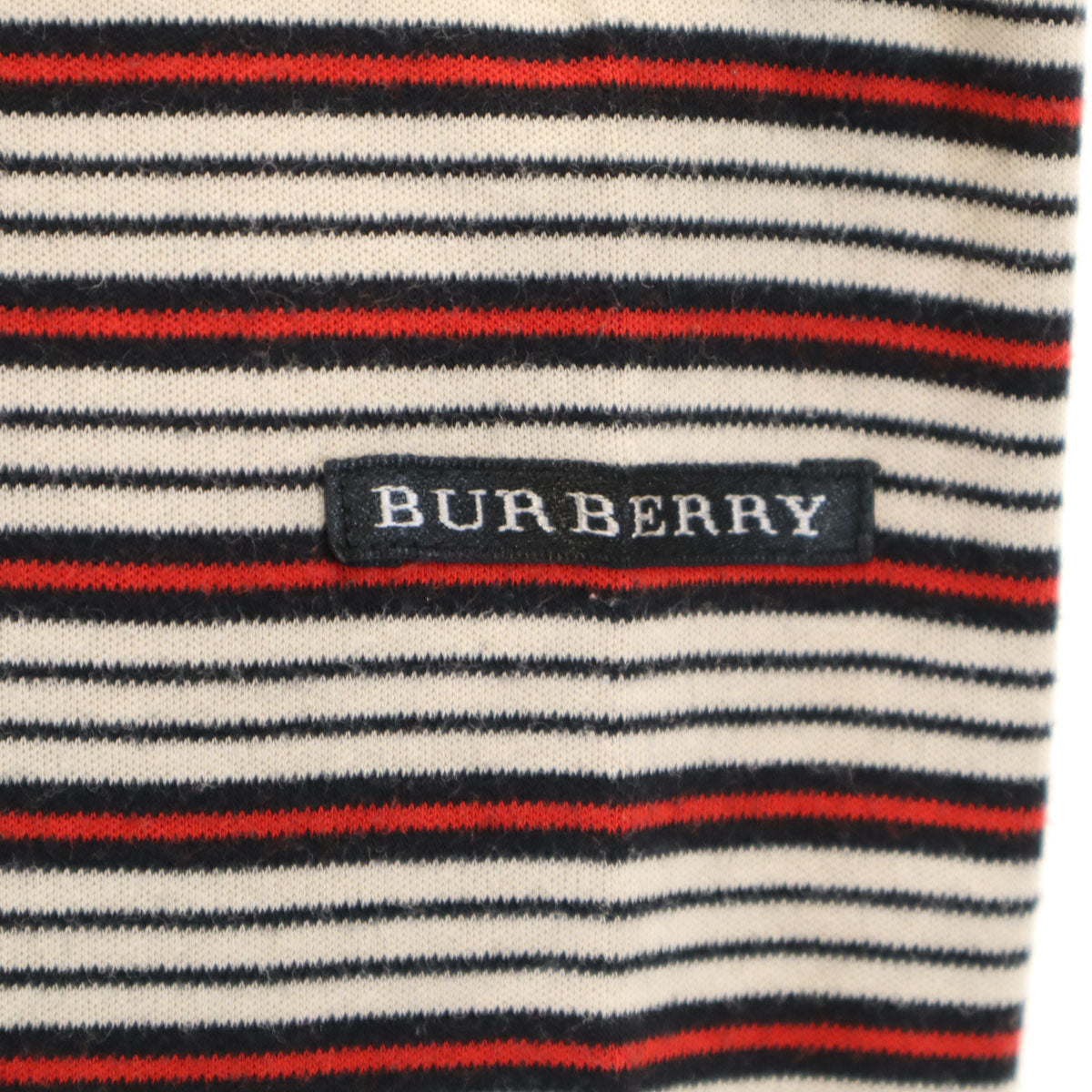 BURBERRY GOLF バーバリーゴルフ ボーダー柄 長袖 ポロシャツ L アイボリー メンズ