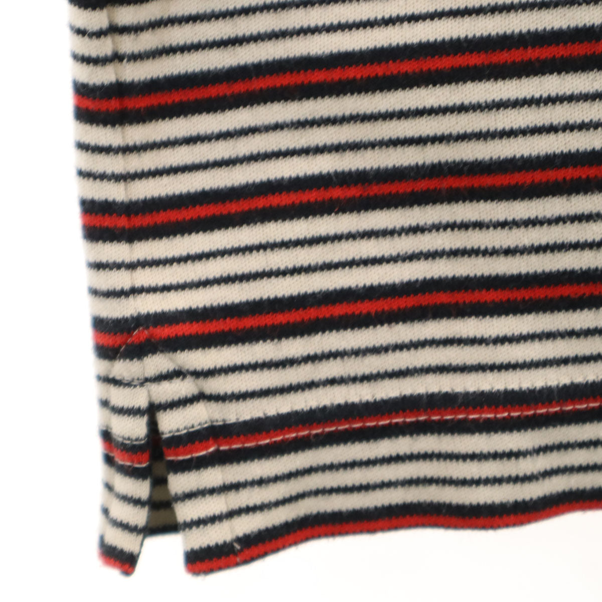 BURBERRY GOLF バーバリーゴルフ ボーダー柄 長袖 ポロシャツ L アイボリー メンズ
