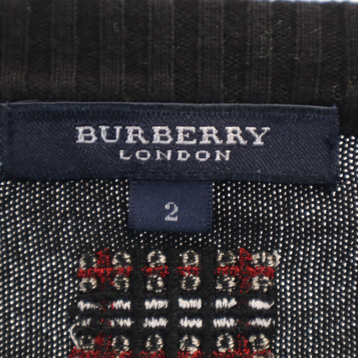 BURBERRY LONDON バーバリーロンドン 長袖 フルジップ ニットカーディガン 2 ブラック 三陽商会 レディース