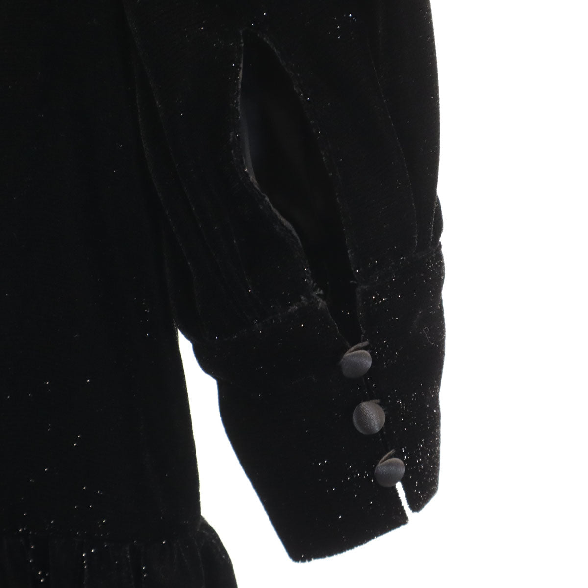 Emporio Armani エンポリオアルマーニ 長袖 ベロア ワンピース 6A ブラック ラメ キッズ