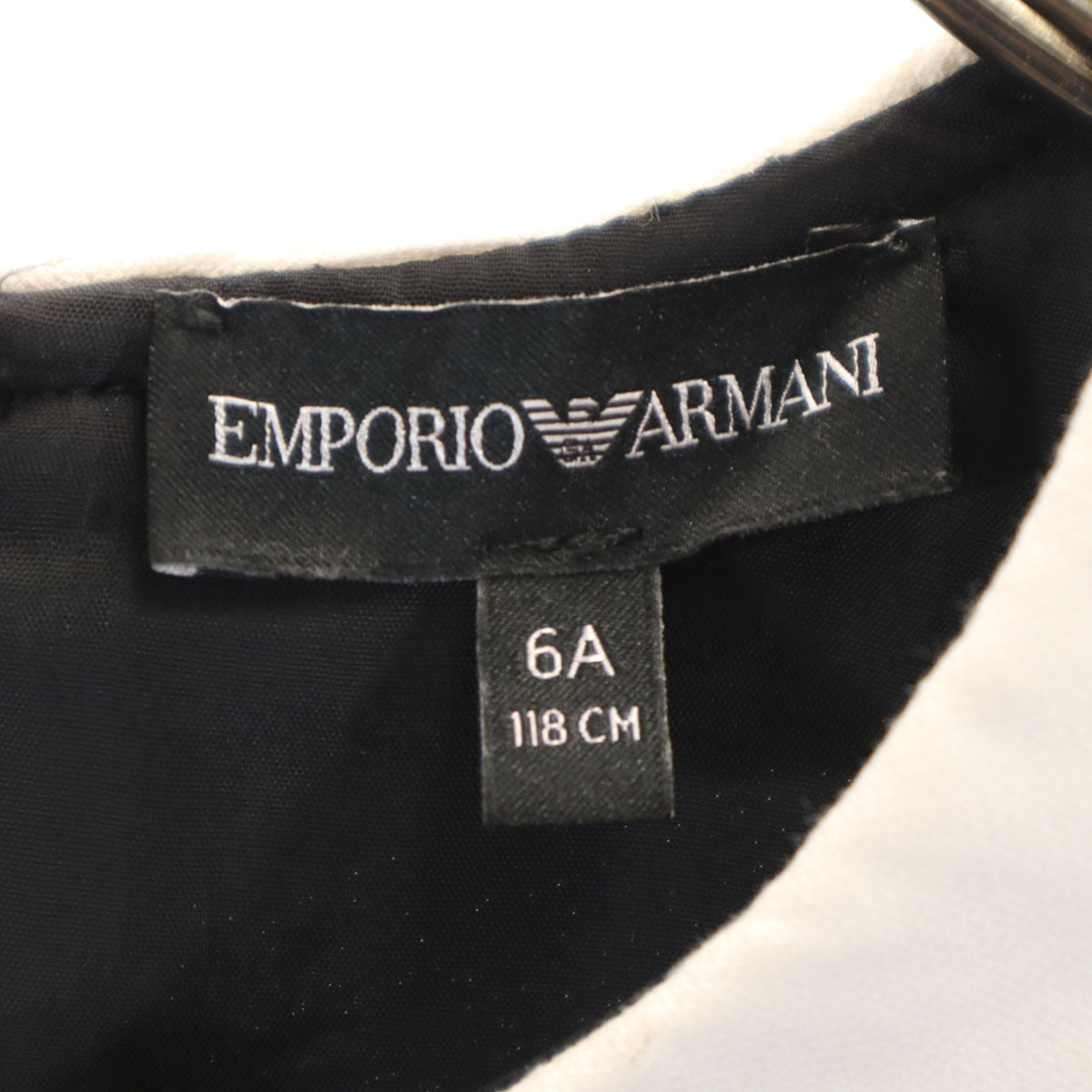 Emporio Armani エンポリオアルマーニ 長袖 ベロア ワンピース 6A ブラック ラメ キッズ