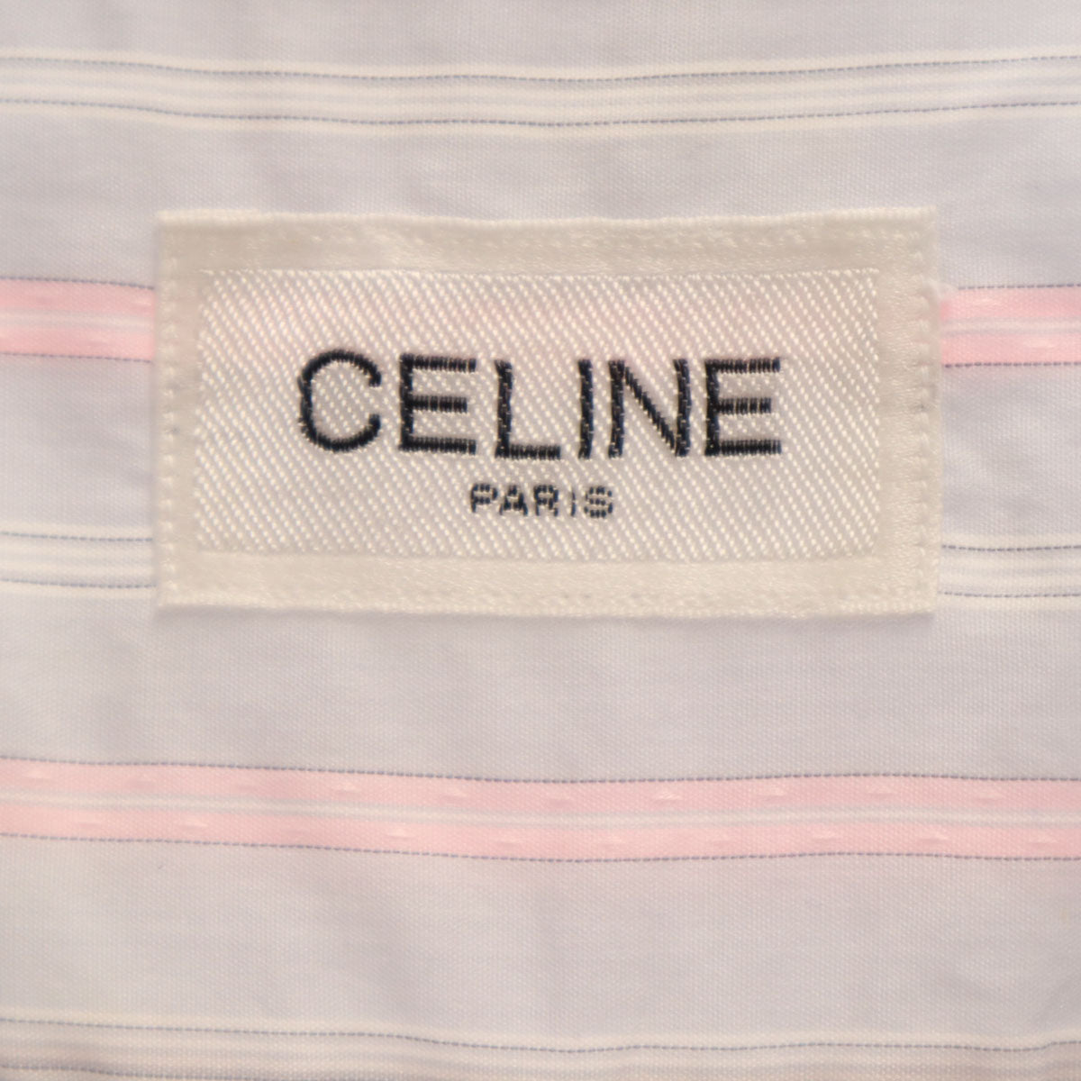 CELINE セリーヌ ストライプ柄 長袖 ボタンダウンシャツ グレー メンズ