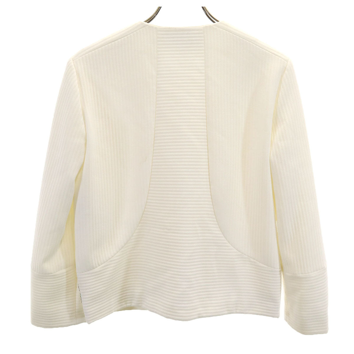 ARMANI JEANS アルマーニジーンズ ノーカラージャケット 36 アイボリー レディース