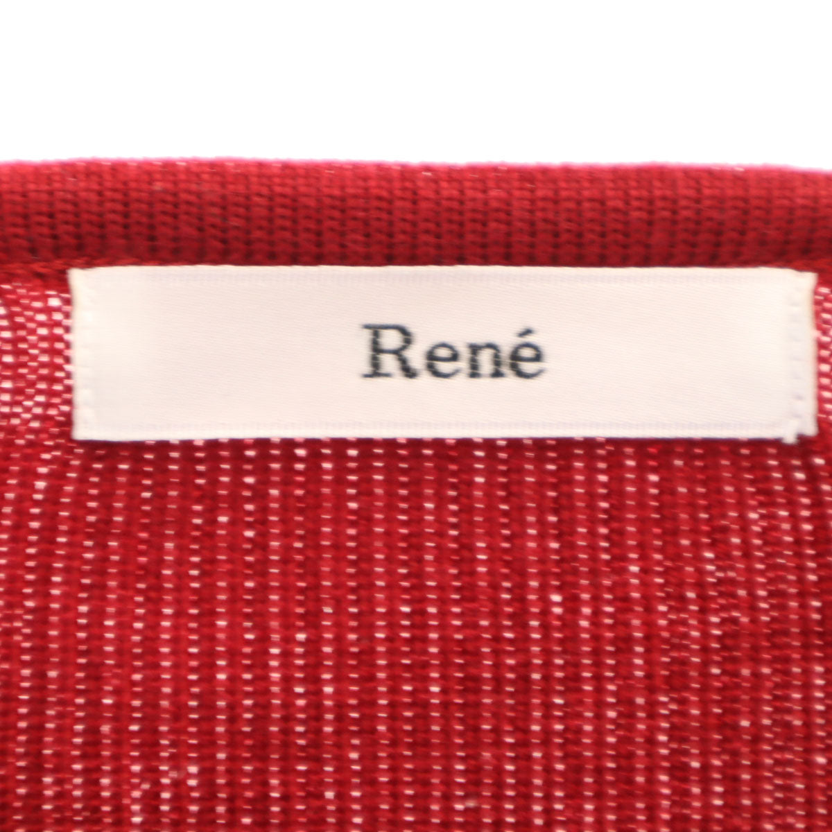 Rene ルネ 日本製 長袖 ニットカーディガン 34 レッド レディース