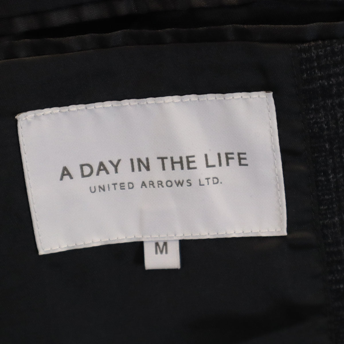 a day in the life アデイインザライフ チェック柄 テーラードジャケット M グレー ストレッチ メンズ
