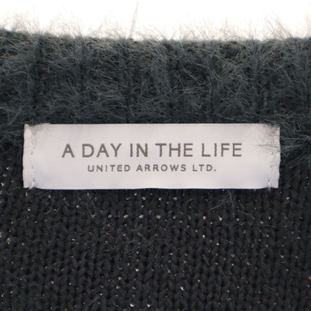 a day in the life アデイインザライフ 長袖 シャギー ニットカーディガン グレー レディース