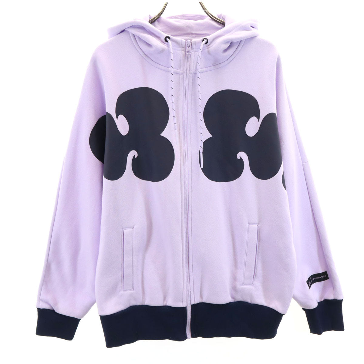 adidas アディダス Marimekko マリメッコ コラボ 長袖 スウェット ジップパーカー M パープル 裏起毛 レディース