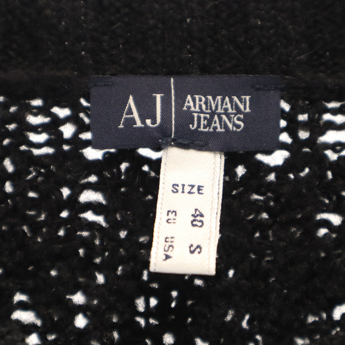 ARMANI JEANS アルマーニジーンズ 長袖 ループ ニット 40 ブラック セーター レディース
