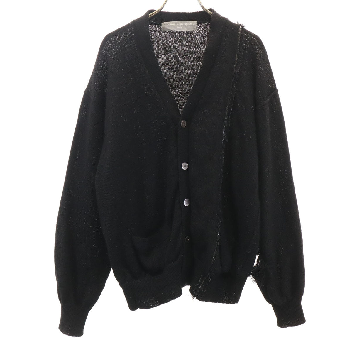 COMME des GARCONS HOMME コムデギャルソンオム 80s 90s オールド 長袖 Vネック ニットカーディガン ブラック メンズ