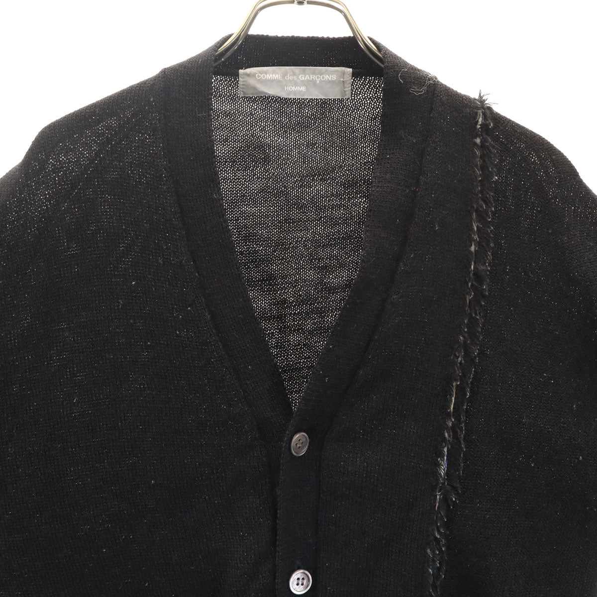 COMME des GARCONS HOMME コムデギャルソンオム 80s 90s オールド 長袖 Vネック ニットカーディガン ブラック メンズ