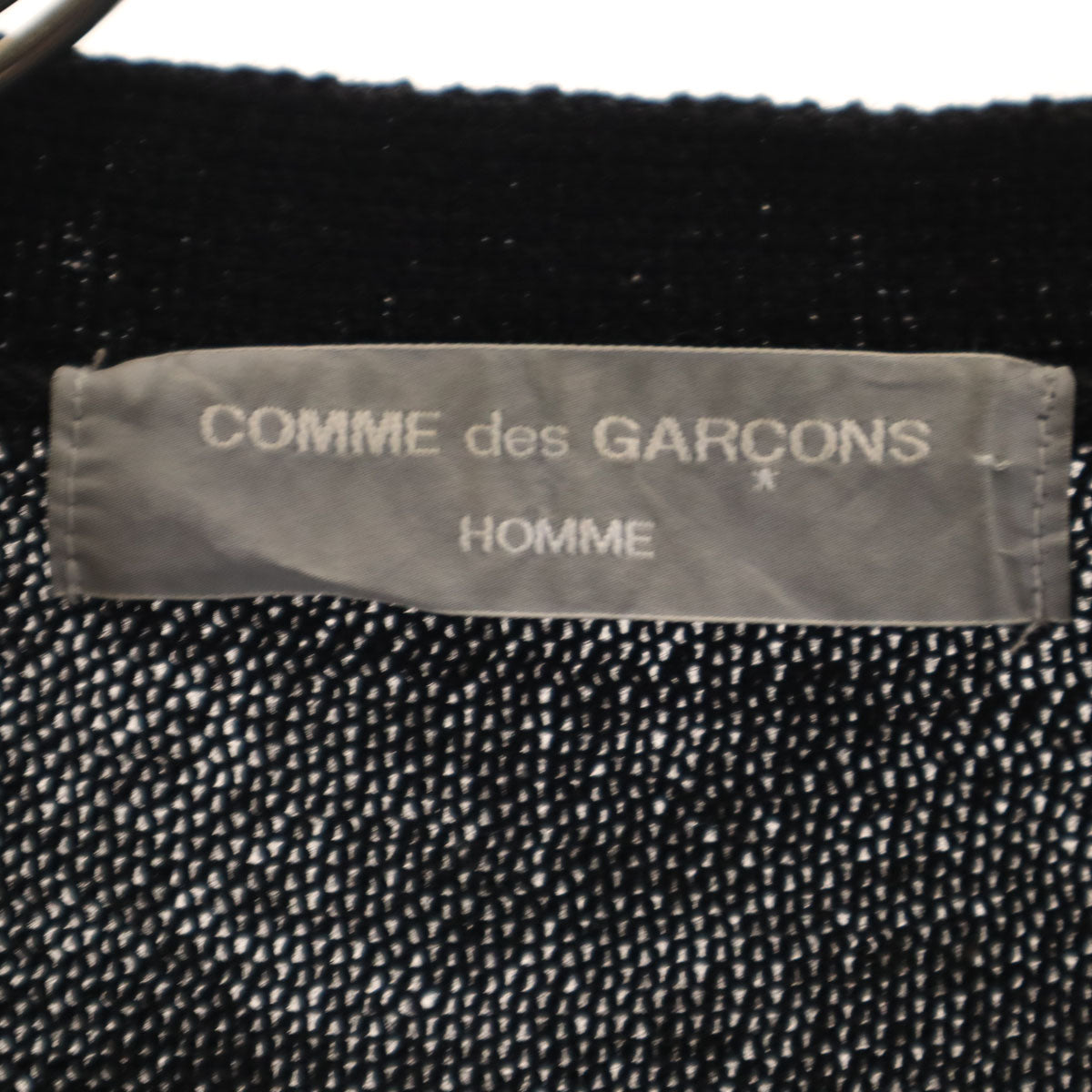COMME des GARCONS HOMME コムデギャルソンオム 80s 90s オールド 長袖 Vネック ニットカーディガン ブラック メンズ