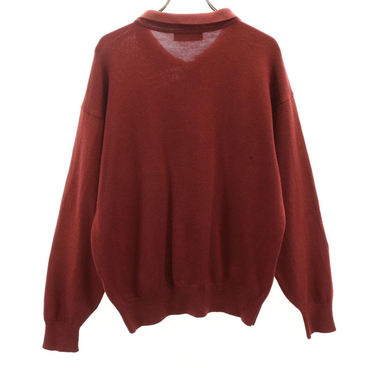 YVES SAINT LAURENT イヴサンローラン 90s オールド 長袖 ポロ ニット L レンガ色 セーター メンズ