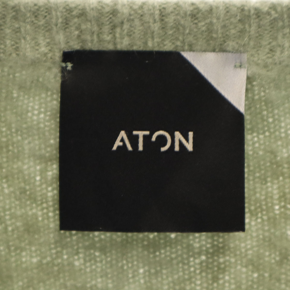 ATON エイトン 日本製 カシミヤ100％ 長袖 セーター 2 グリーン ニット メンズ