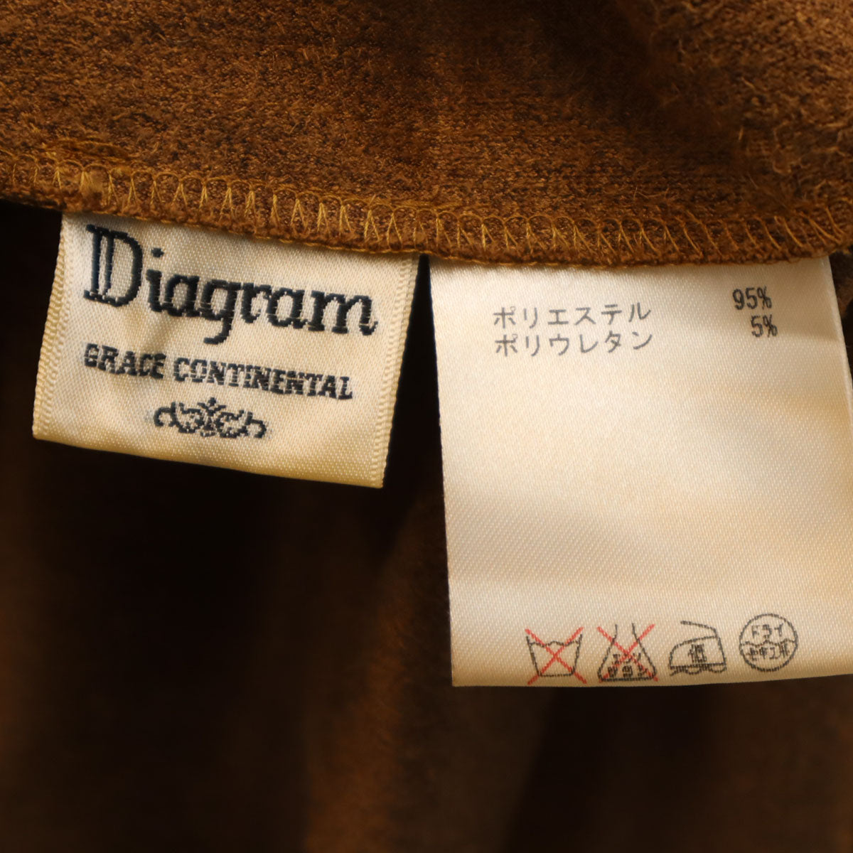 Diagram ダイアグラム 日本製 長袖 フェイクスエード スキッパー シャツ 36 ブラウン系 レディース