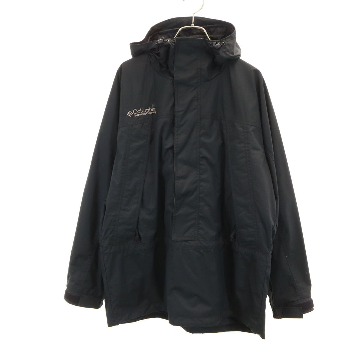 Columbia コロンビア PM3190 ハーフジップ ナイロンジャケット M ブラック アウトドア 裏メッシュ プルオーバー メンズ