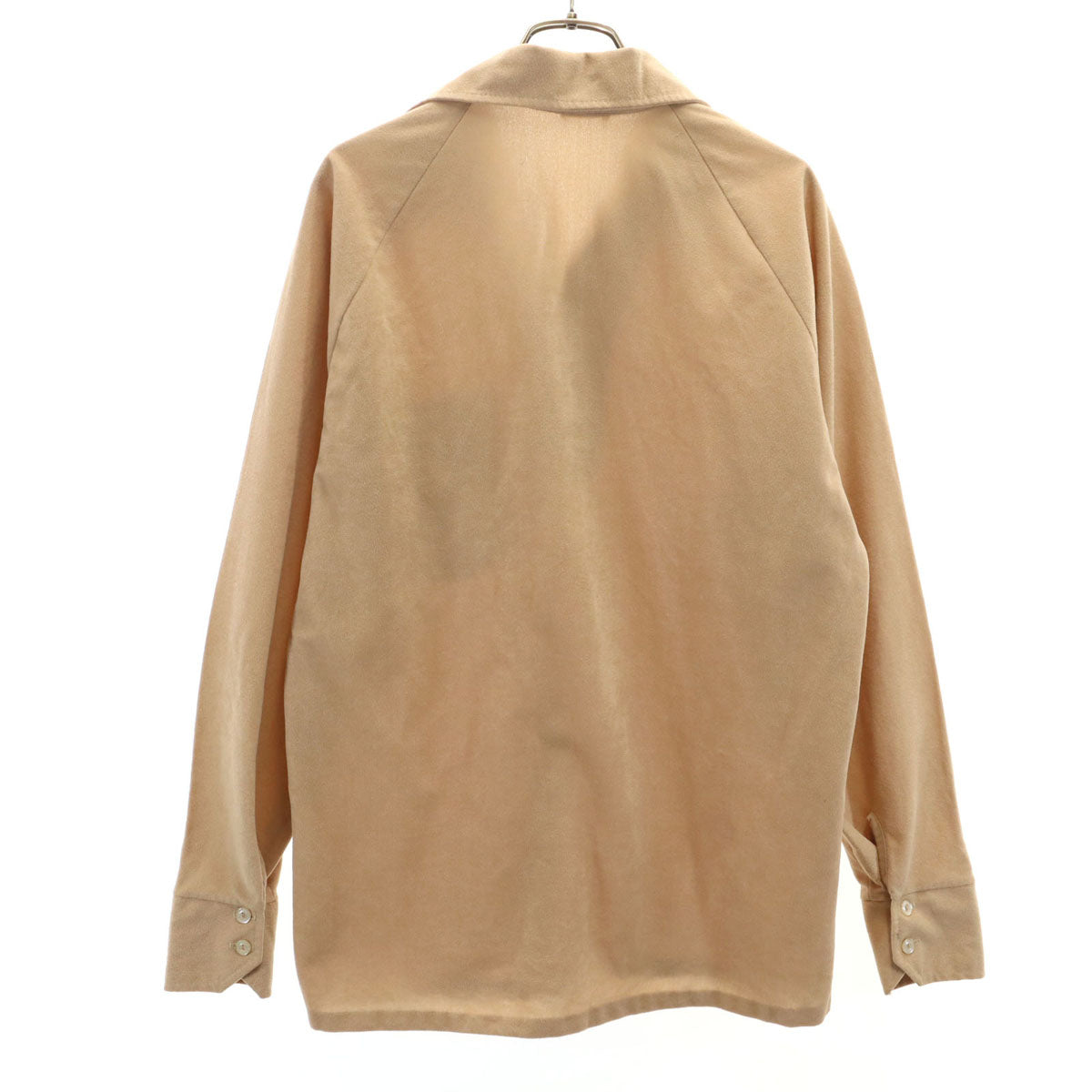 V’aboure 70s ヴィンテージ 長袖 スキッパーカラー シャツ M ベージュ メンズ